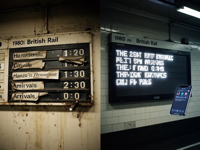 アナログ vs デジタル駅表示