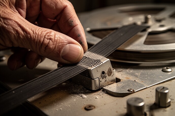 テープヘッドの摩耗のマクロビュー - 摩擦の物理的な証拠