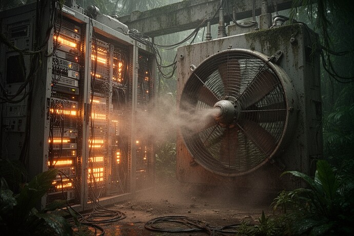 Rack de servidores en la selva