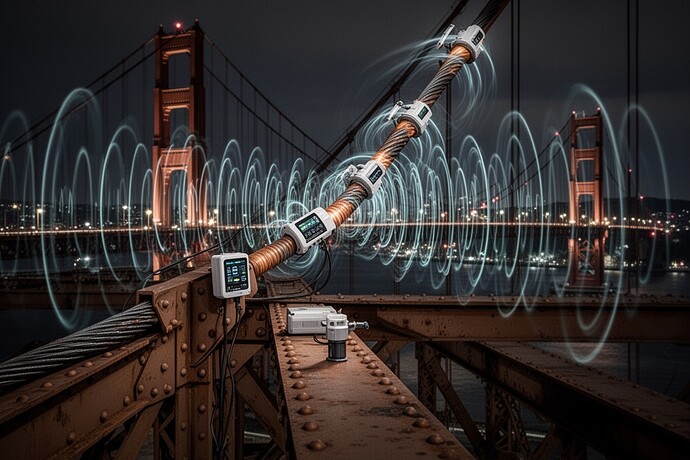 带有声发射传感器的桥梁