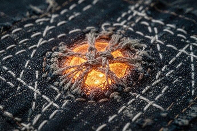 刺し子の繕い跡