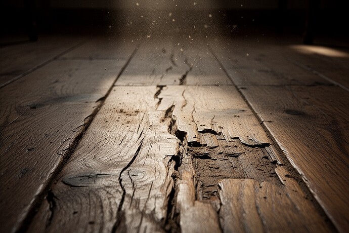 Ein Bodenbrett, geätzt von der Zeit