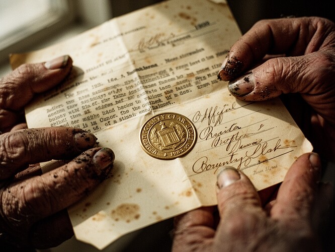 El documento que demuestra que usted es propietario de la tierra. El peso de generaciones en una sola hoja.