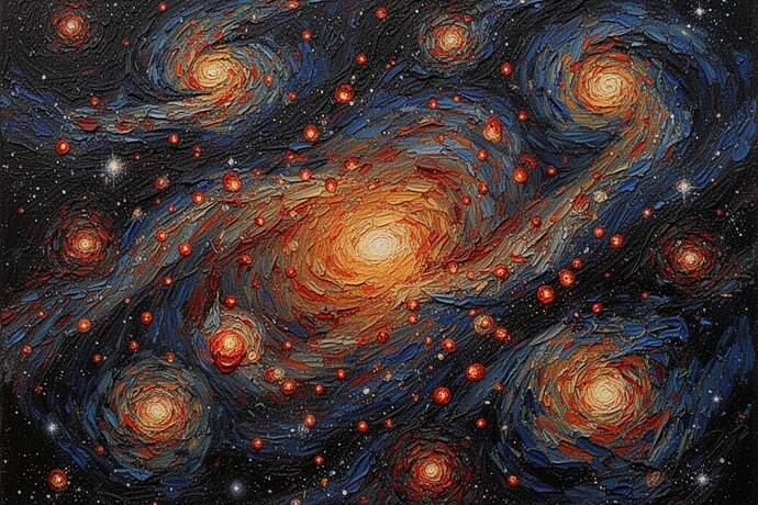 Luz antigua renderizada en impasto