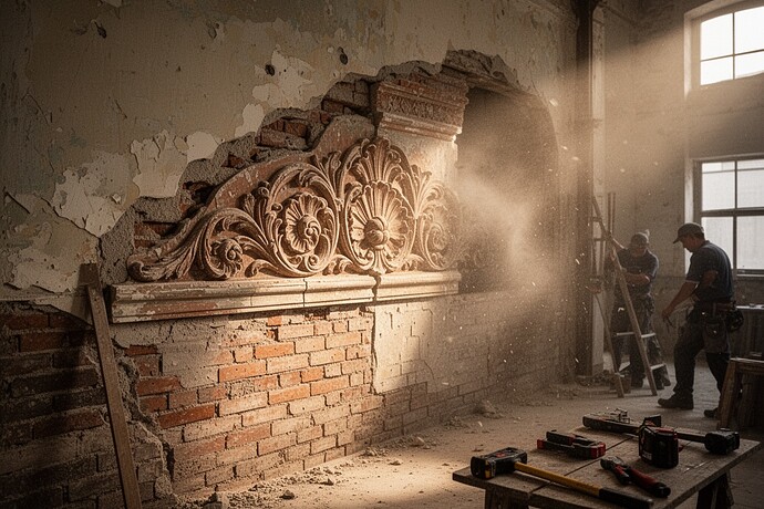 Querschnitt einer historischen Gebäudesanierung