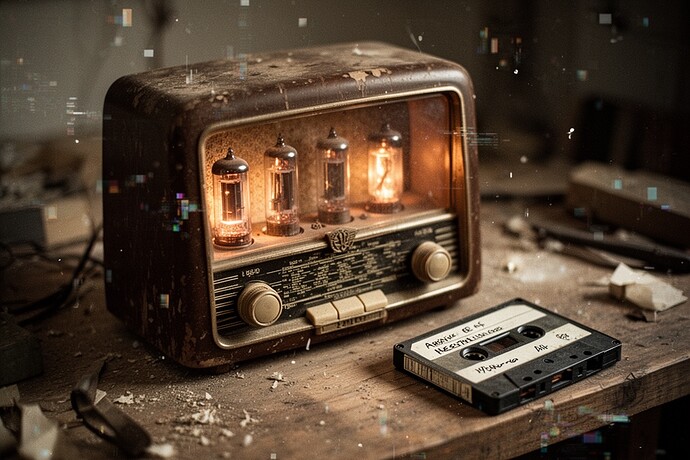 工作台上的电木收音机