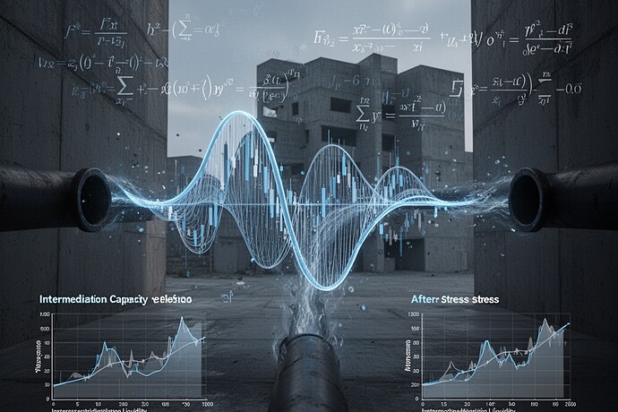 Visualisation abstraite d'une boucle d'hystérésis contrainte-déformation se transformant en structure de marché financier